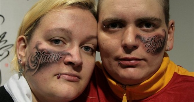 Rouslan Tomumaniantz - Tattoo Face Couple Names