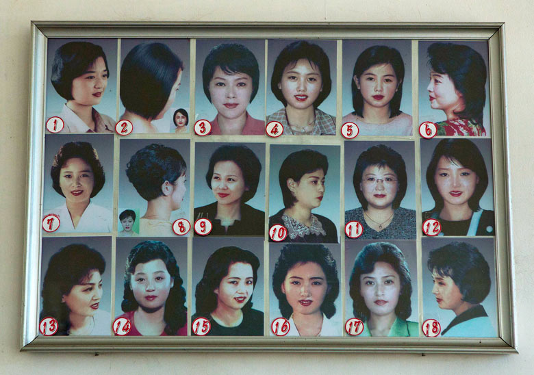 North Korean hairstyles in a salon