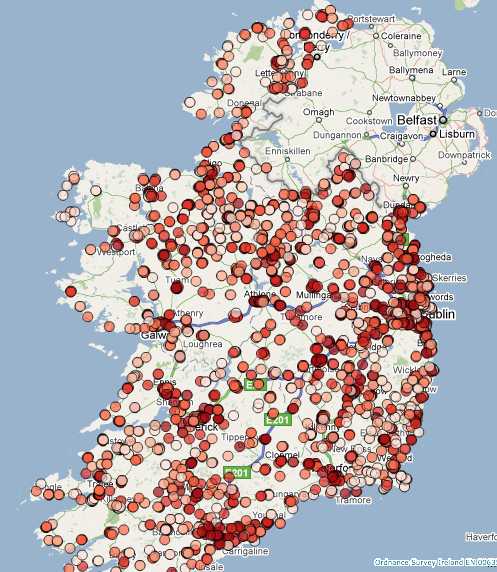 Ireland - Ghost Estates - Map