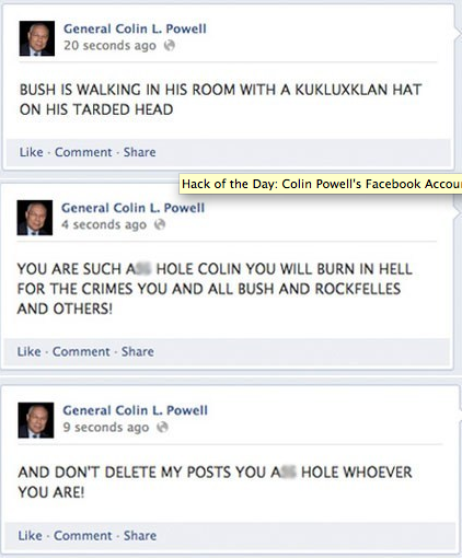 Colin Powell Facebook Hack 2