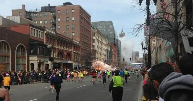 Boston Marathon Man On Roof Featured