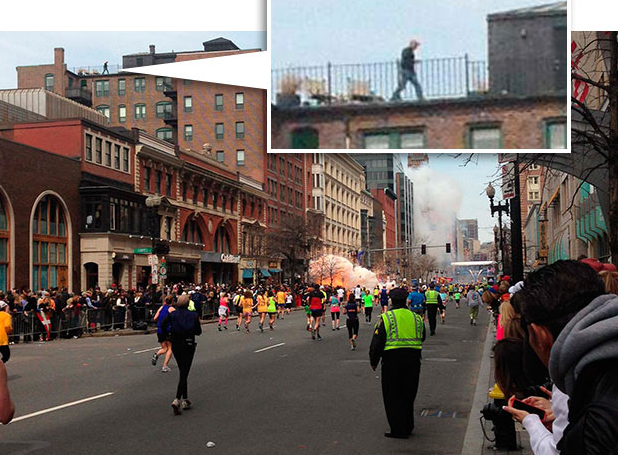 Boston Marathon Man On Roof