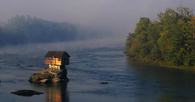 house in river