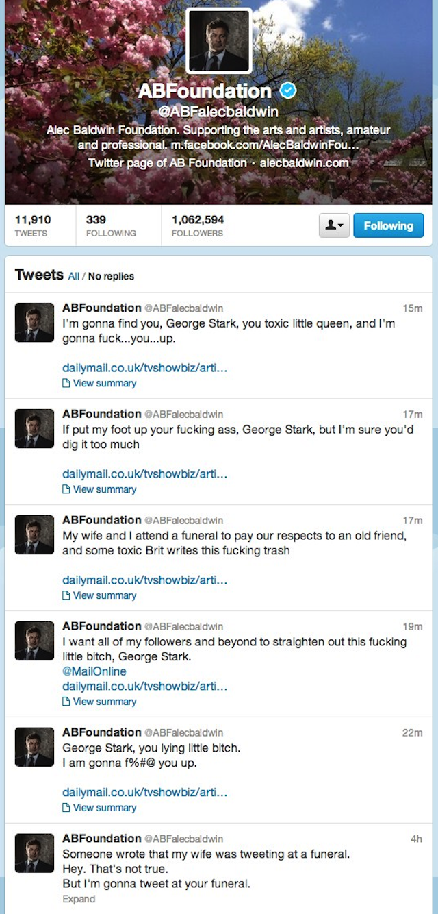 Alec Baldwin Twitter Meltdown