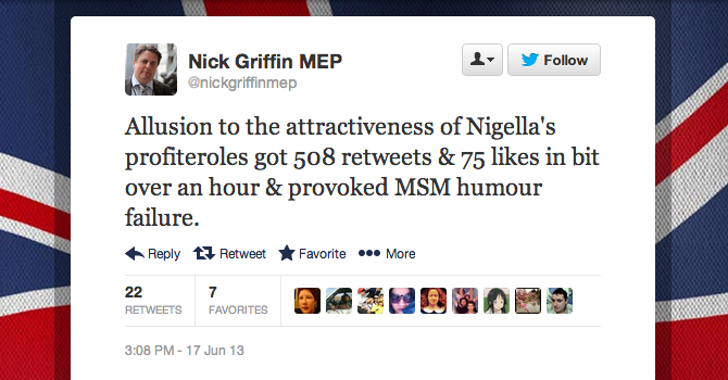 Nick Griffin Saatchi Nigella Lawson