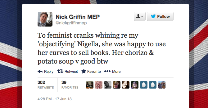 Nick Griffin Saatchi Nigella Lawson