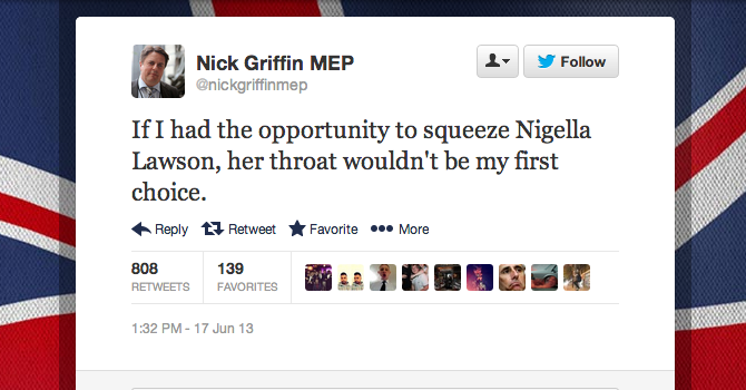 Nick Griffin Saatchi Nigella Lawson