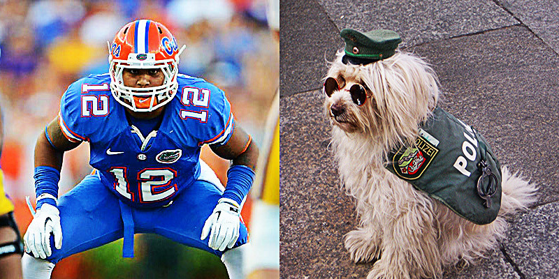 Antonio Morrison Barks at Police Dog