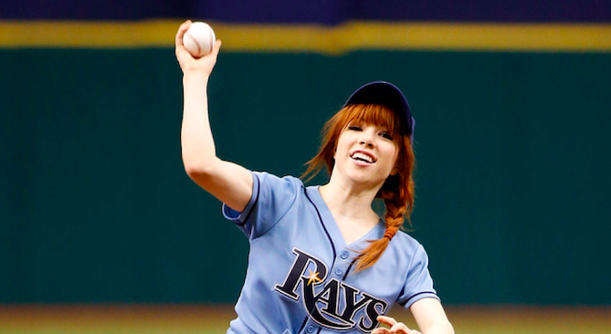 Carly Rae Jepsen Baseball Pitch