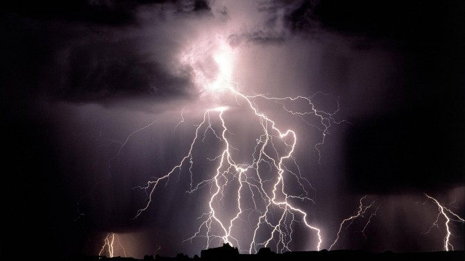 Lightning Hitting Train