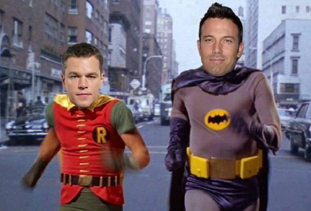 Ben Affleck as Batman, Matt Damon as Robin