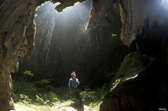 Cascading water in Hang Son Doong.