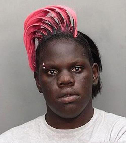 Worst Hair Cut Ever - Terrible Hair Style - Mug Shot Pink