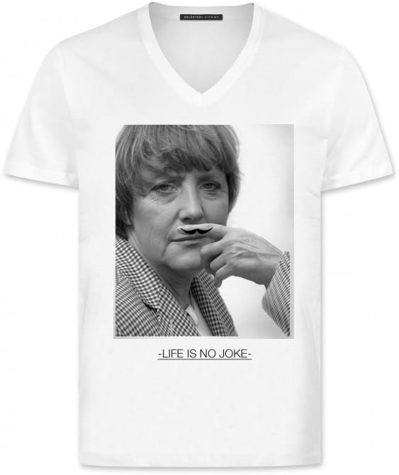 hipster merkel moustache t-shirt