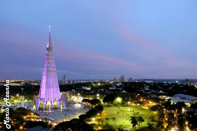 Amazing Churches - Cathedral of Maringa - Paran Brazil at night