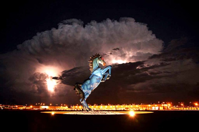 Denver International Airport Conspiracy - Art - Blue Laser Horse