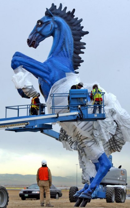 Denver International Airport Conspiracy - Art - Blue Laser Horse Fixer