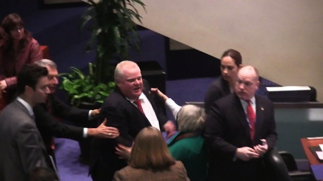 Rob Ford Knocks Over Woman