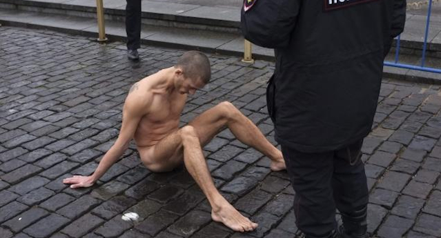 Russian Man Nails Testicles To Pavement