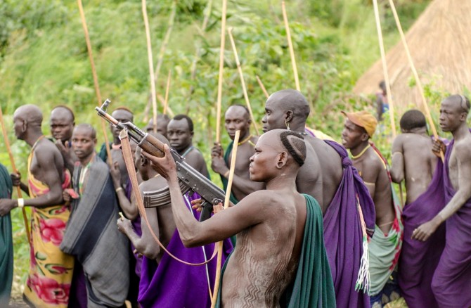 Tribes - Surma - Ethiopia - Stick Fight Gun