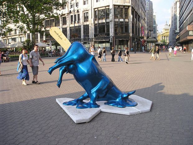 Weird Disturbing Statues - Budapest Hungary - Cow Ice Lolly