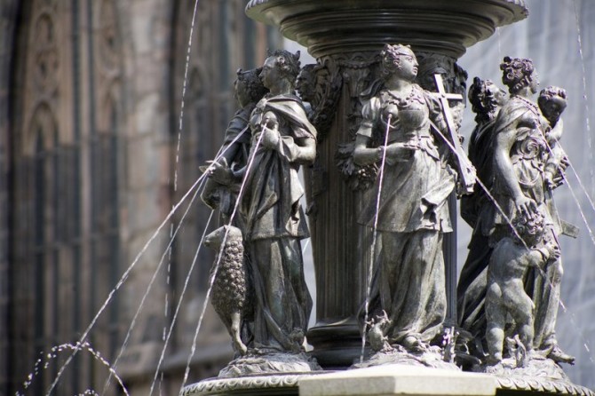 Weird Disturbing Statues - Fountains of Virtues - Nuremberg 2