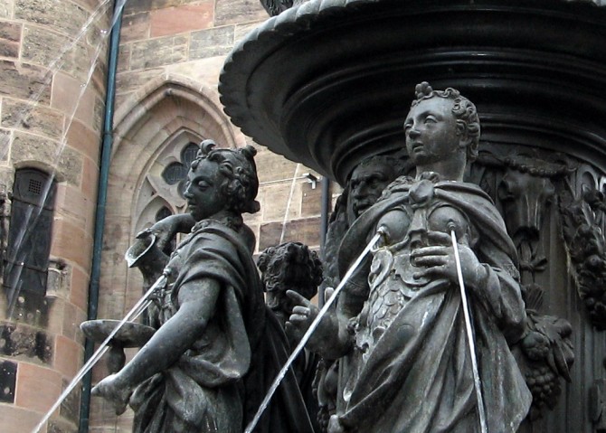 Weird Disturbing Statues - Fountains of Virtues - Nuremberg