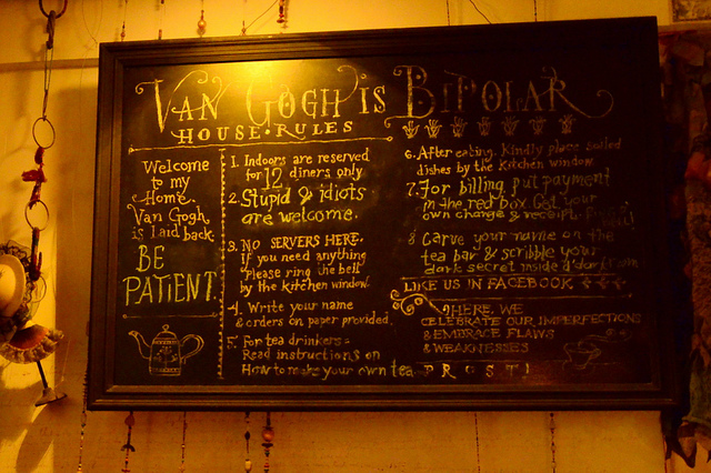 Weird Theme Restaurant - Indonesia - Van Gogh Is Bipolar - Board