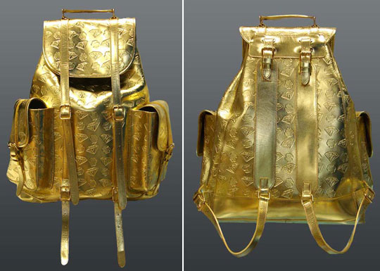 gold backpack