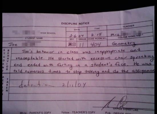 Detention Slip 4