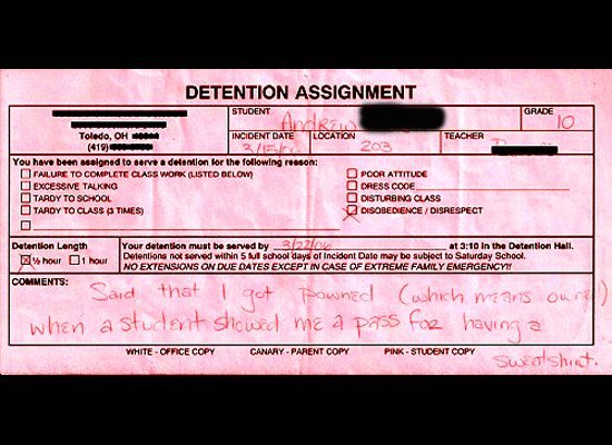 Detention Slips 16