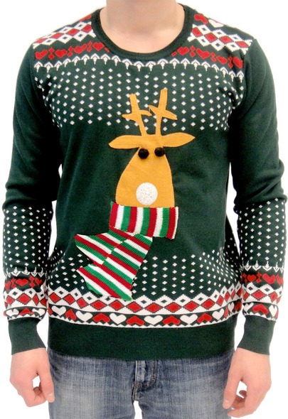 Flashing Rudolph Nose Christmas Jumper