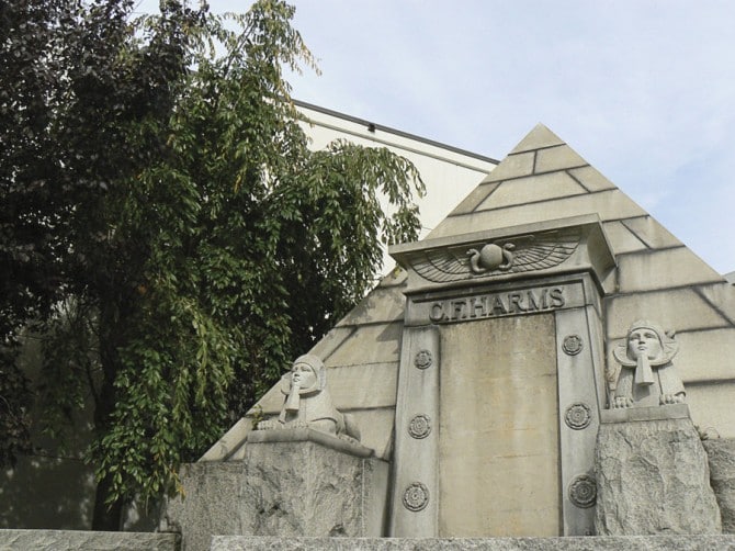 Gravestones Weird -  The Harms Family Mausoleum - Flower Hill Cemetry North Bergen