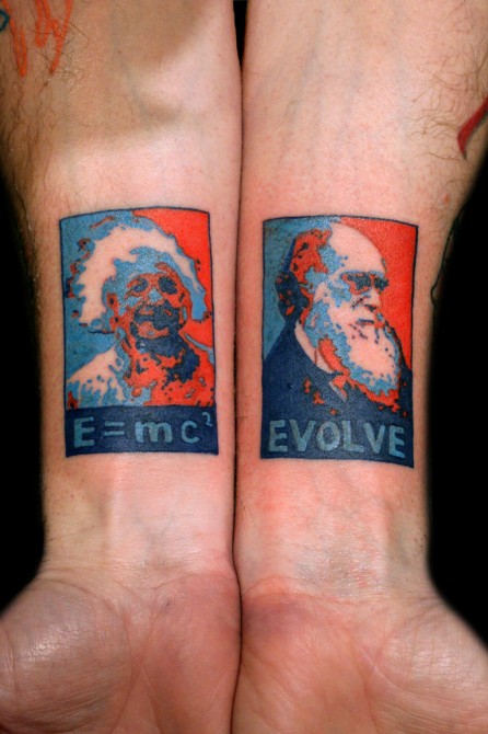 Science Maths Geek Tattoos - Emc2 Evolve