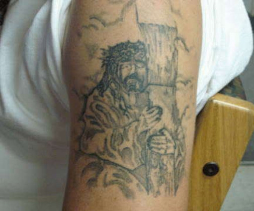 Weird Bad Jesus Tattoo - Complete Mess