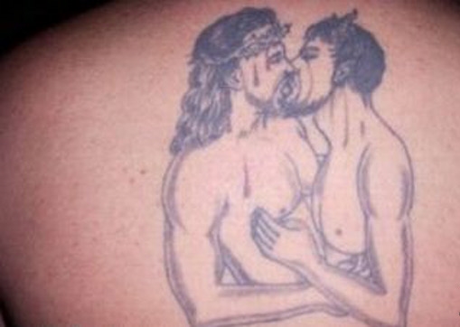 Weird Bad Jesus Tattoo - Homo