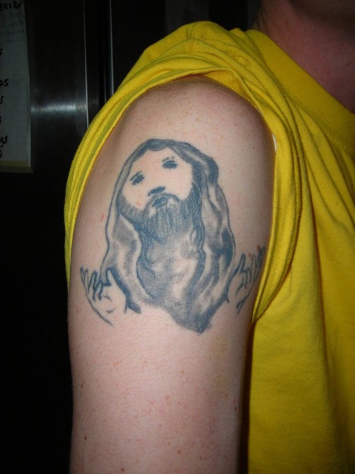 Weird Bad Jesus Tattoo - Rubbish