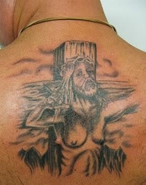 Weird Bad Jesus Tattoo - Woman 2
