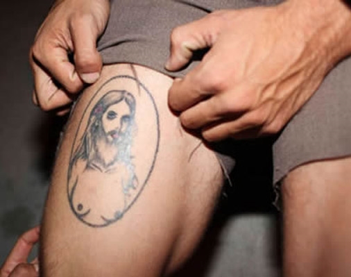 Weird Bad Jesus Tattoo - Woman