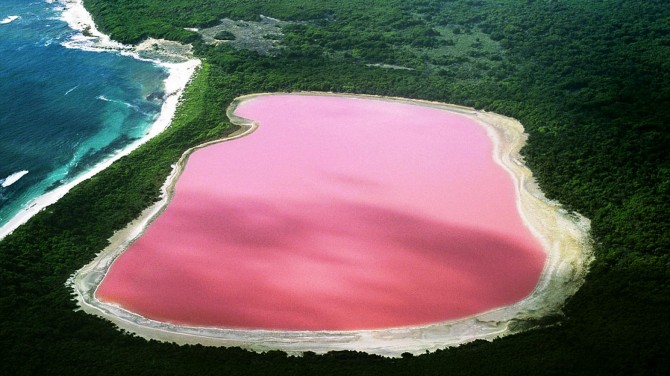Weird Places - Pink Lake - Western Australia Helicopter