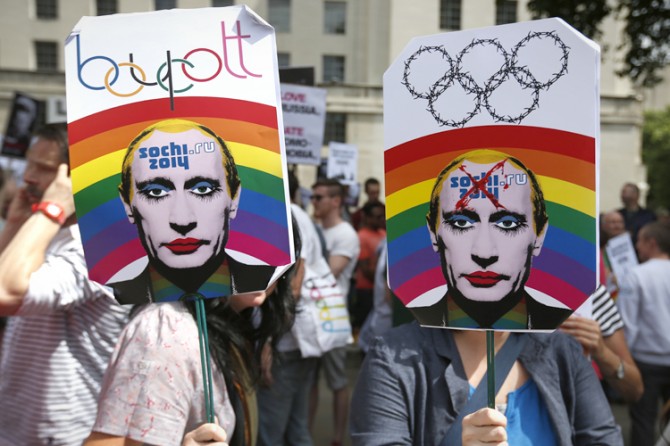 Britain Russia Soschi Protest