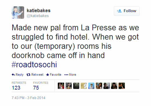 Journalist Live Tweet - Sochi - katiebakes