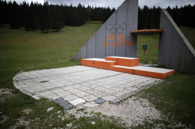 Sarajevo Winter Olympics - Abandoned - medals podium