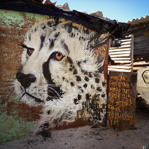 African Street Art -  Masai Cape Town Cheetah