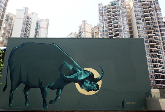 African Street Art -  buffalo