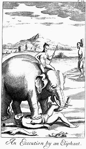 Execution death by elephant - ceylon