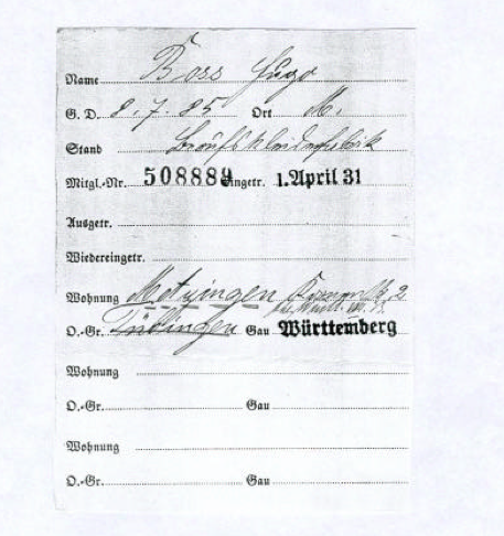 Hugo Boss Nazi Signup Form