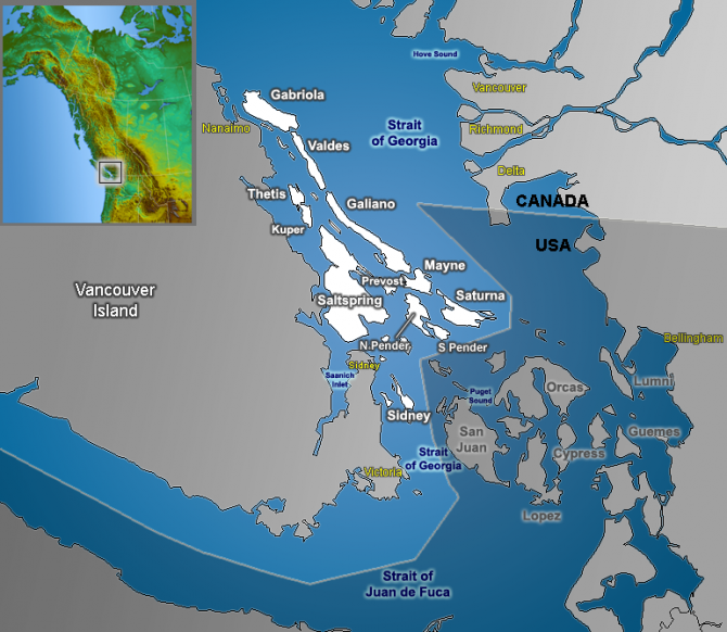 Salish Canada Detached Feet - Gulf_Islands_map