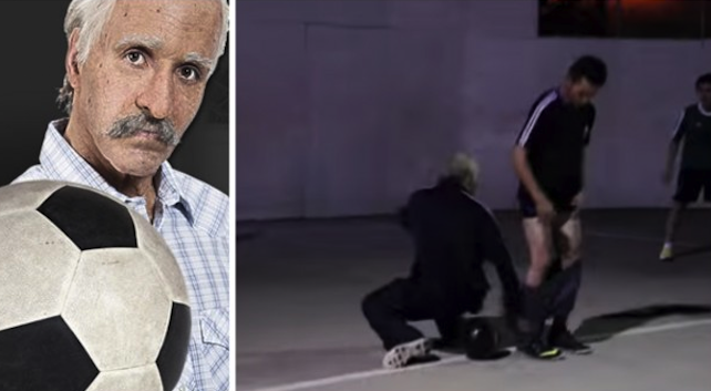 World Champion Freestyle Footballer Dresses Up As Old Man