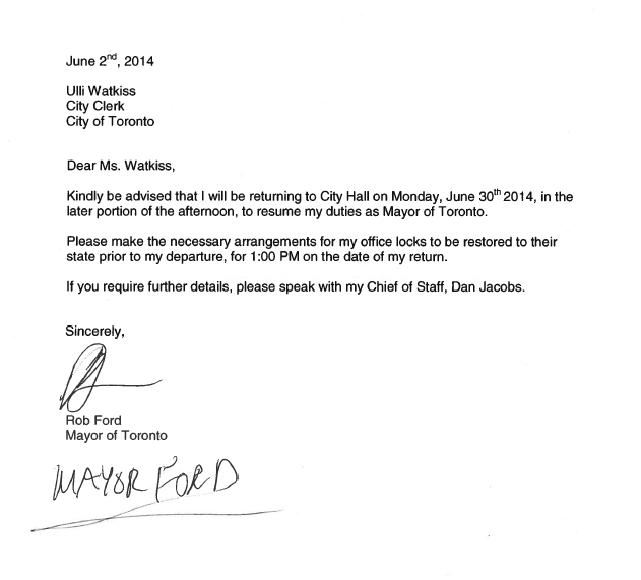 ford letter